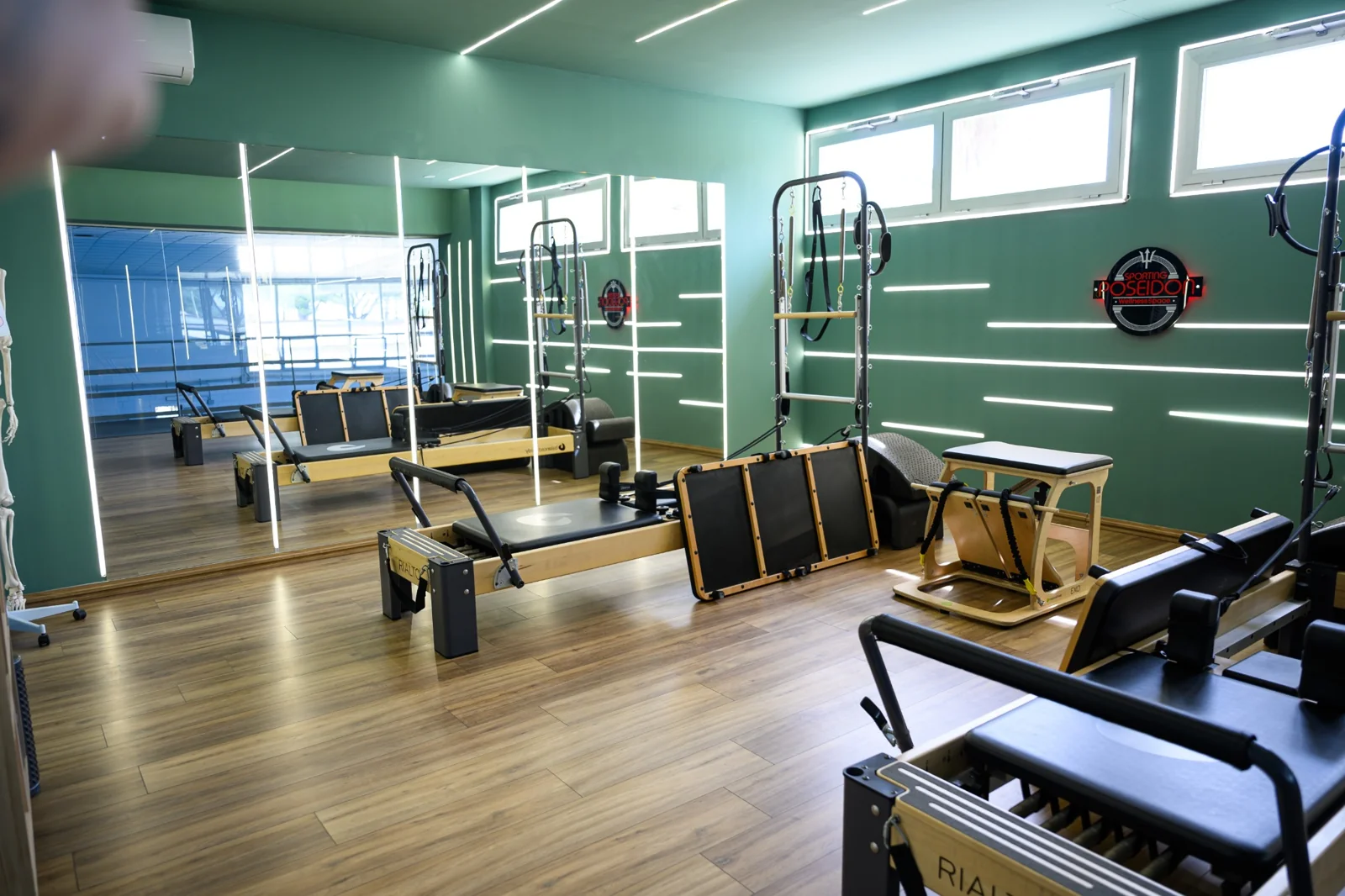 La sala dedicata al Pilates Reformer di Sporting Poseidon